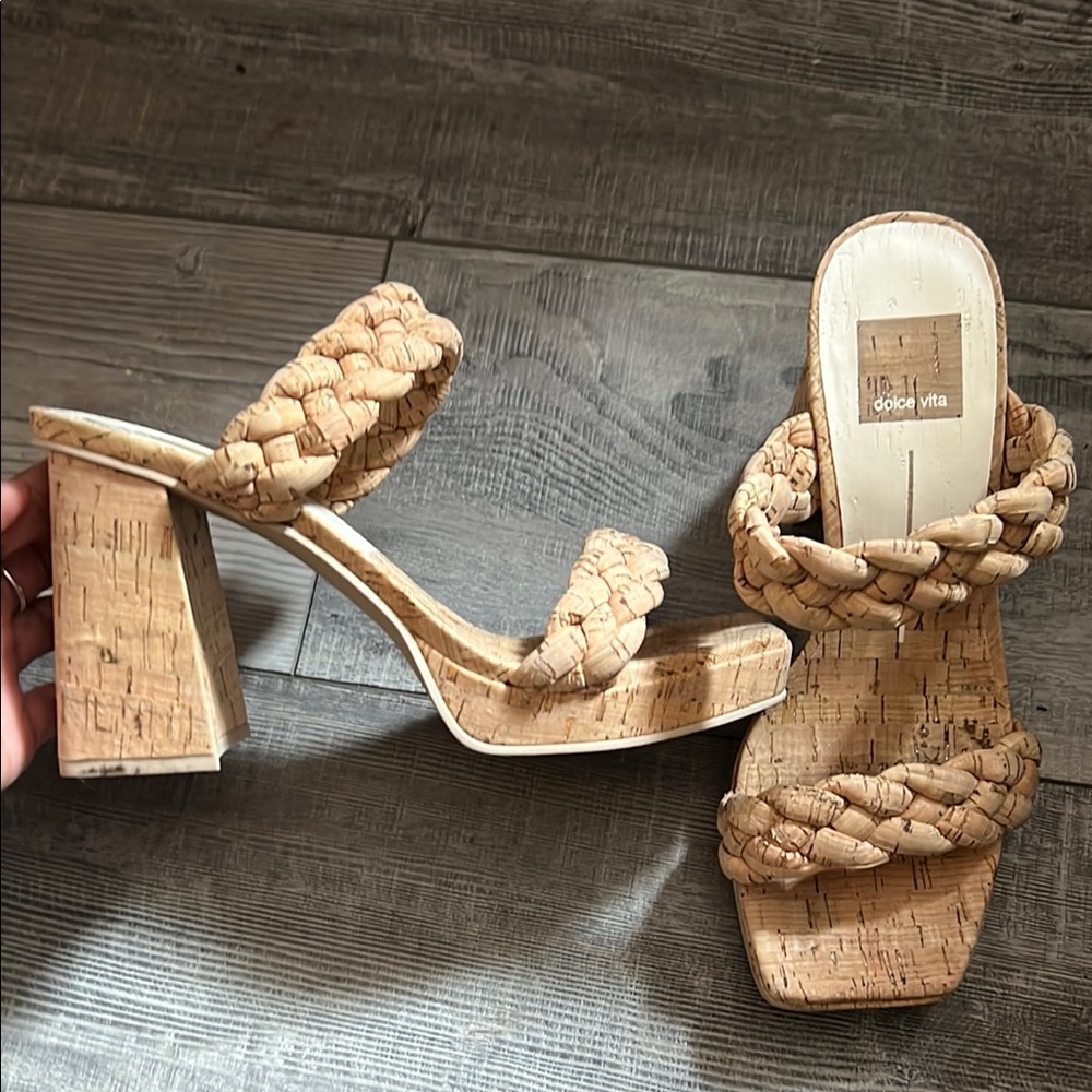 Dolce Vita Tan Mules with Braided Design